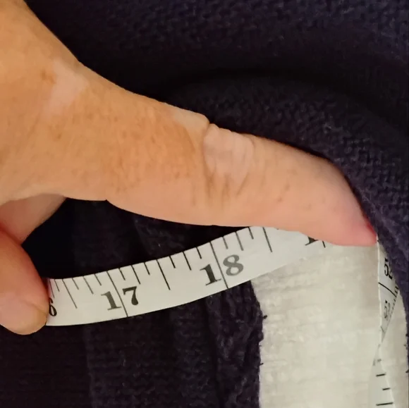 Coldwater Creek Navy Cable Knit Turtleneck Sweater - Picture 6 of 7